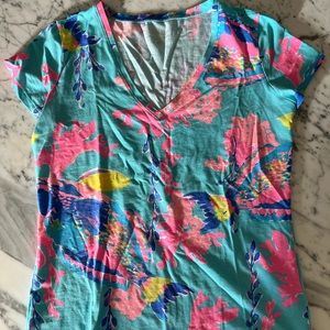 Lilly Pulitzer short sleeve fish print tee shirt - size small